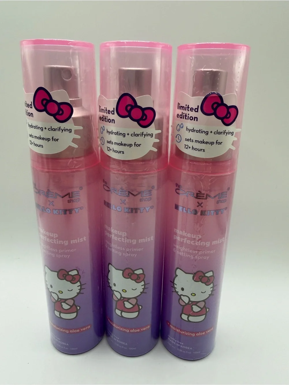 Crème x Hello Kitty Pink Makeup Perfecting Mist — Hydrating Setting Spray